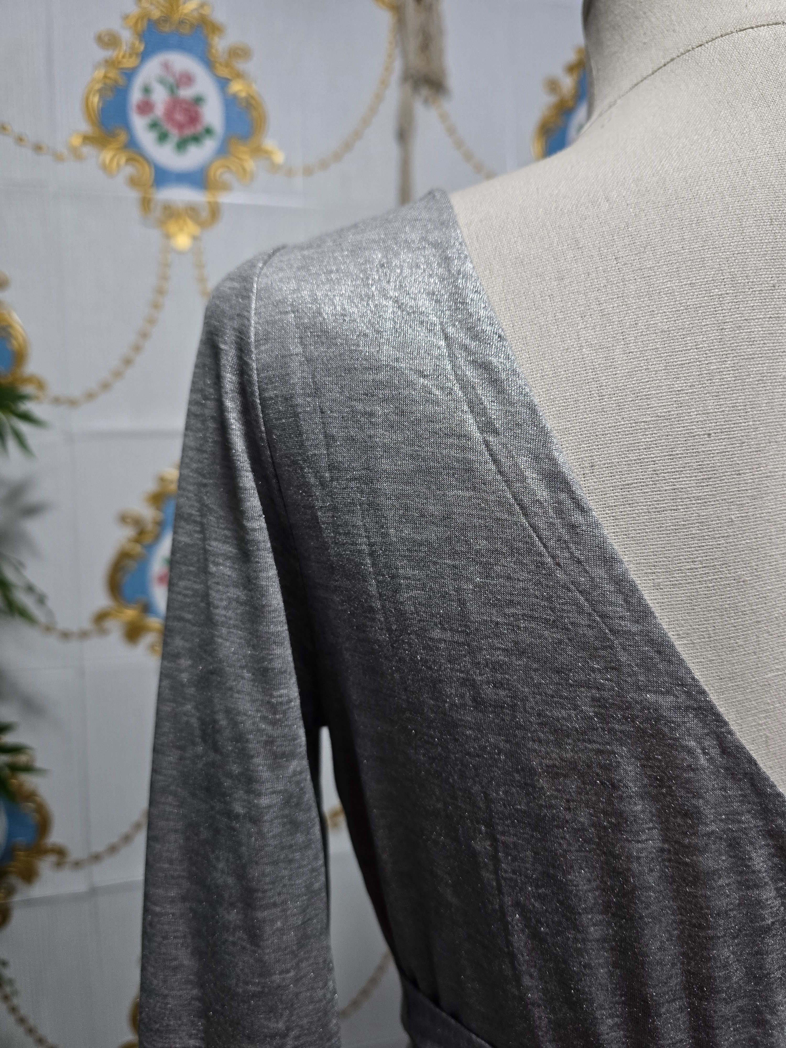 Max Mara IBLUES by MaxMara silver metallic dress Size XL / US 12-14 / IT 48-50 - 12 Thumbnail