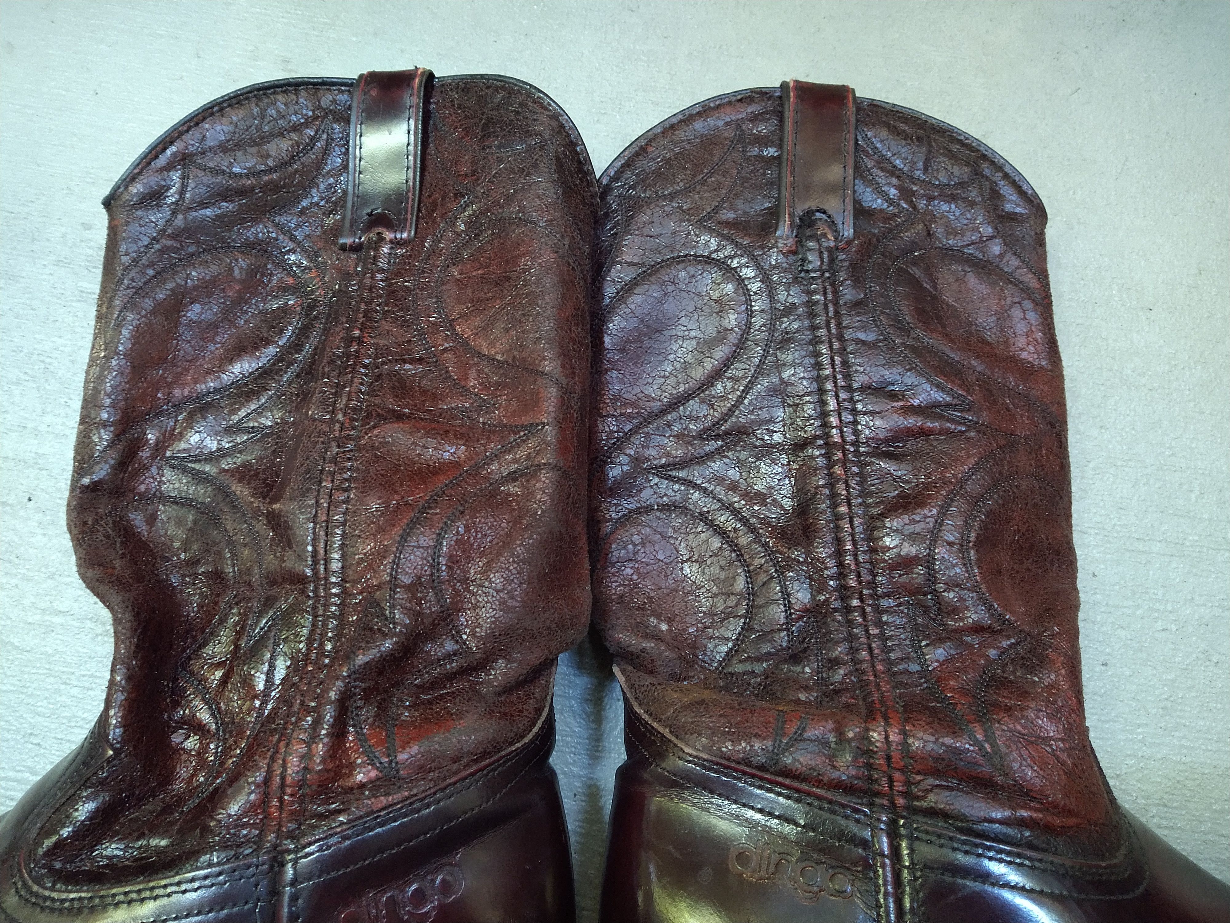 Genuine Leather Vintage Cowboy Boots Size 7 D Burgundy Red Leather Botas Size US 7 / EU 40 - 4 Thumbnail