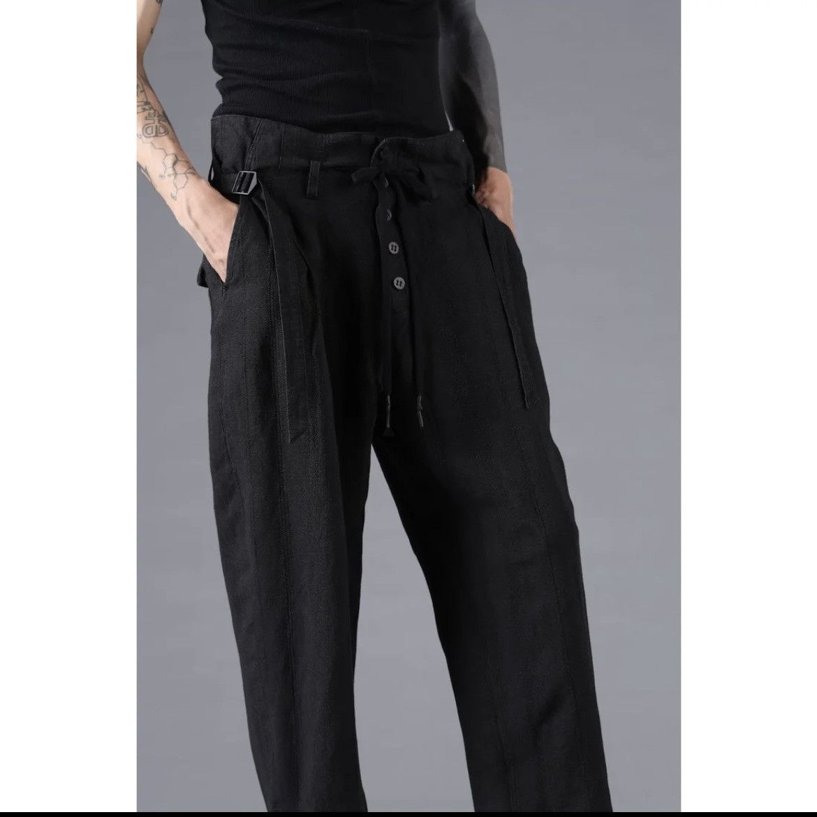 D.Hygen Stripe Jacquard Side Open Wide Pants - Like Devoa & Masnada Size US 30 / EU 46 - 8 Thumbnail