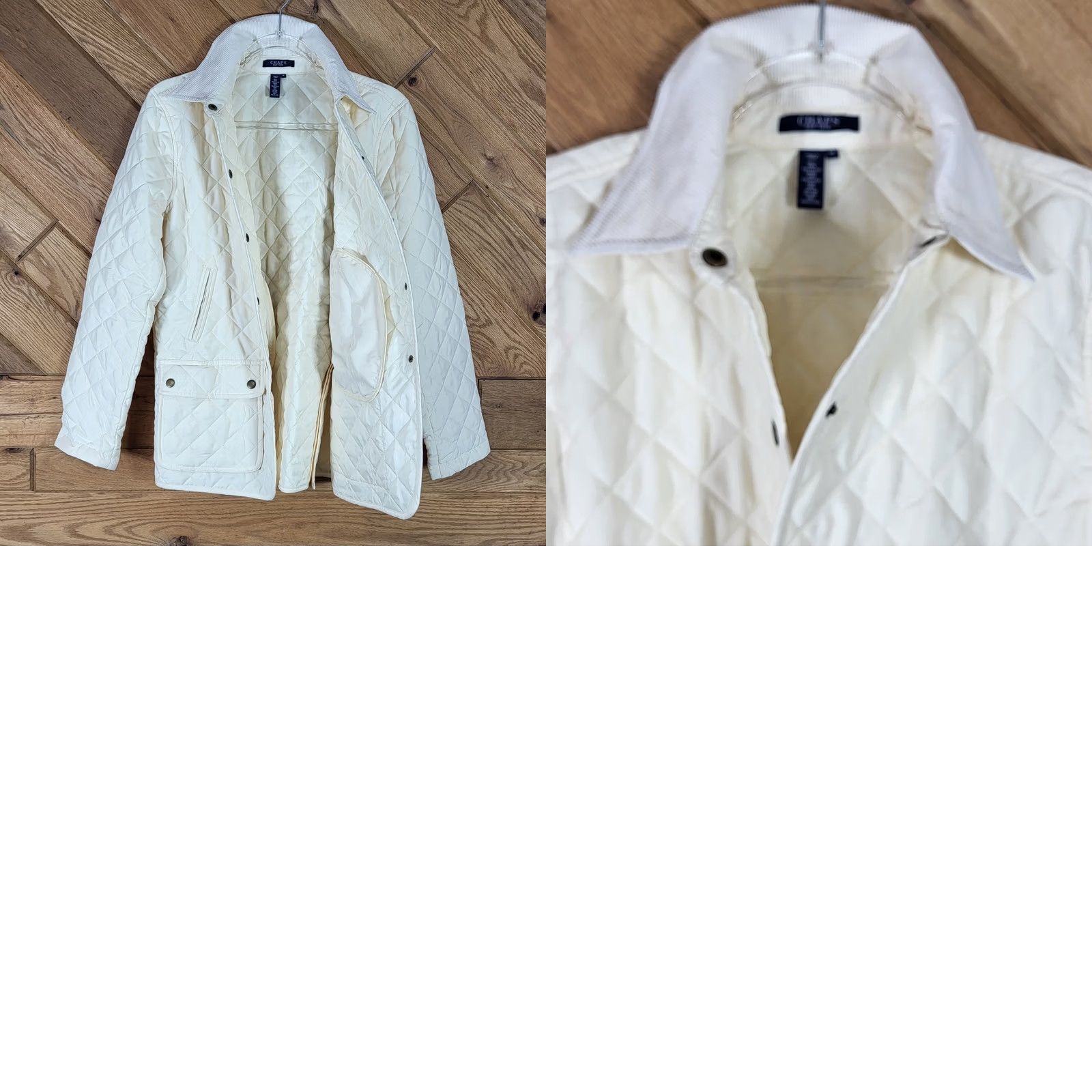 Chaps Chaps Quilted Jacket Womens M Cream Corduroy Collar Size M / US 6-8 / IT 42-44 - 8 Thumbnail