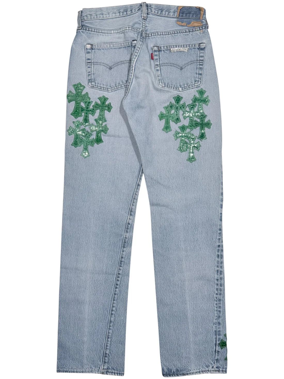 Chrome Hearts Green Alligator Cross Patch Levis 501 Jeans Size 29" - 1 Thumbnail