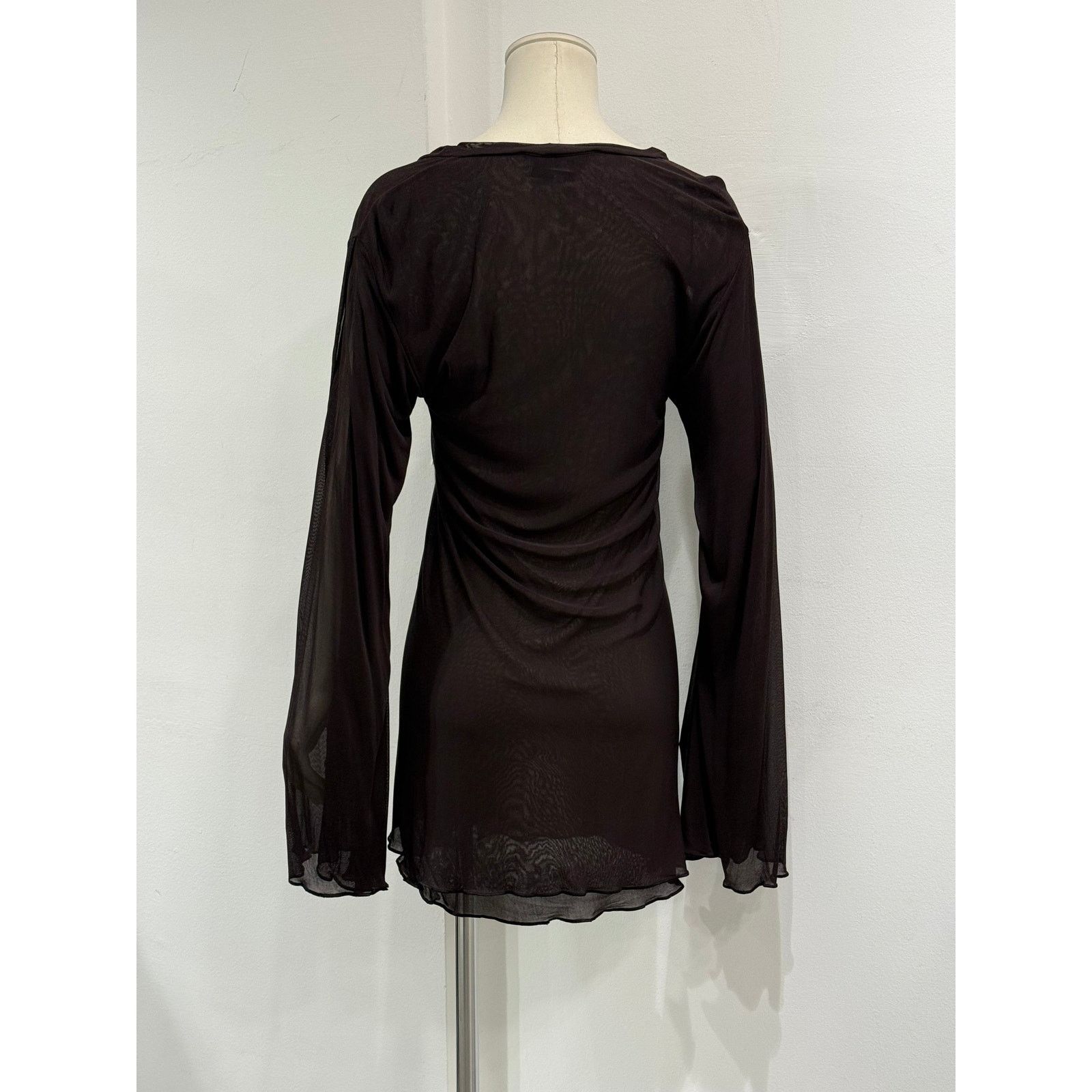 Saint Laurent Paris 2000s Yves Saint Laurent by Tom Ford hybrid sheer blouse Size L / US 10 / IT 46 - 7 Thumbnail