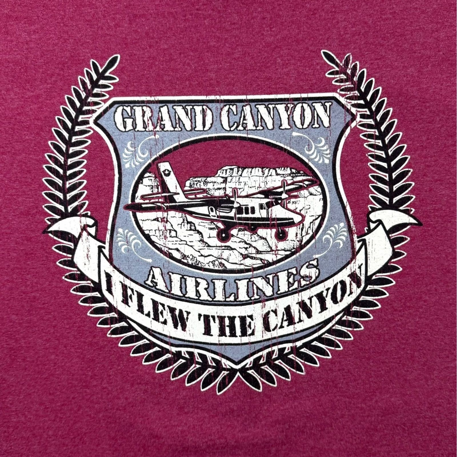 Gildan Grand Canyon Airlines "I Flew The Canyon" USA Tourist Souvenir Red T-Shirt XL Mens Graphic Shirt Size US XL / EU 56 / 4 - 5 Thumbnail