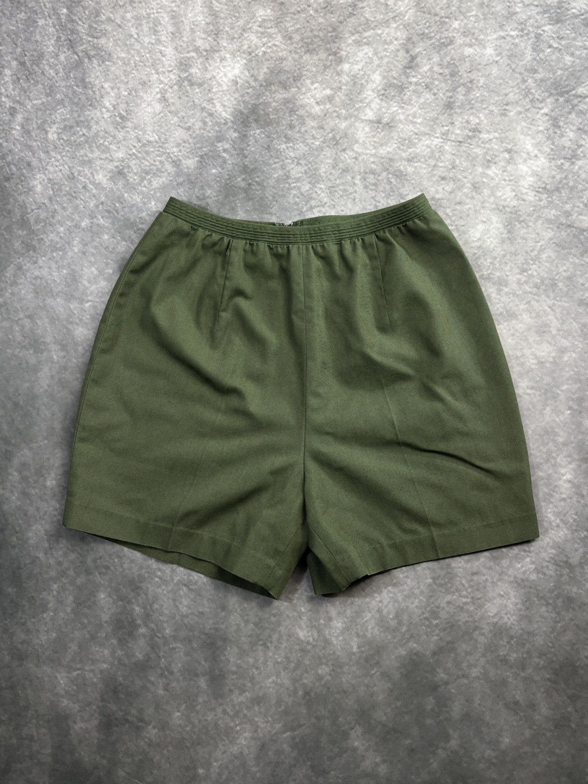 Vintage 1970s Womens Shorts Vintage Summer Koret Perma Press Backzip Size 36" / US 14 / IT 50 - 1 Thumbnail