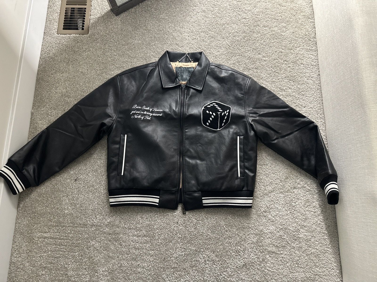 Vintage South of Heaven North of Hell - Vegan Leather Jacket Size US M / EU 48-50 / 2 - 4 Thumbnail