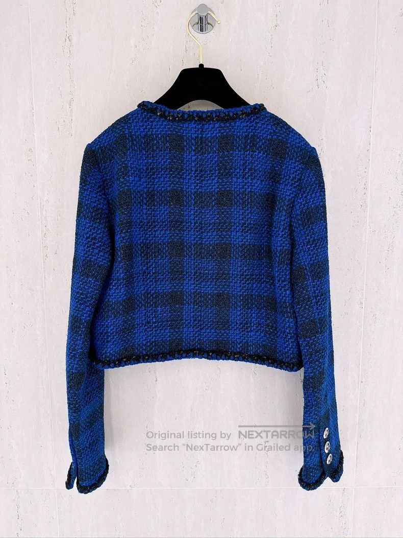 Chanel Chanel 23P Spring and Summer Preview Blue Tweed Short Coat Size XS / US 0-2 / IT 36-38 - 2 Thumbnail