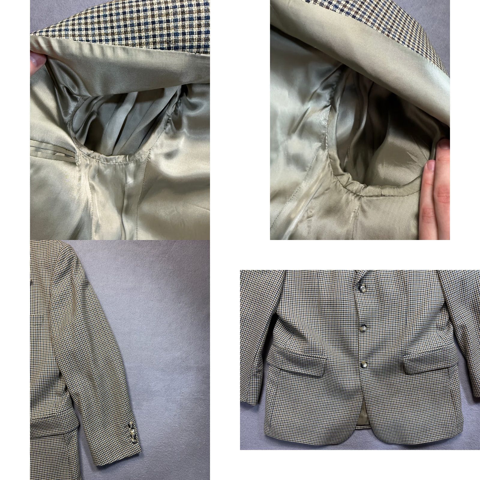 Vintage VINTAGE Gino Rizzi Blazer Wool Beige 43in Men Shirt Jacket Tuxedo Style 43in Womens?? Size 46R - 8 Thumbnail