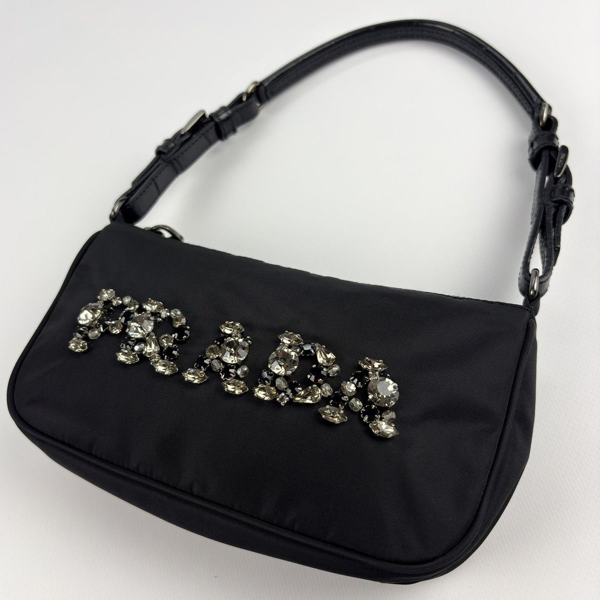 Prada Prada Vintage Nylon Bag rhinestone logo Size ONE SIZE - 5 Thumbnail