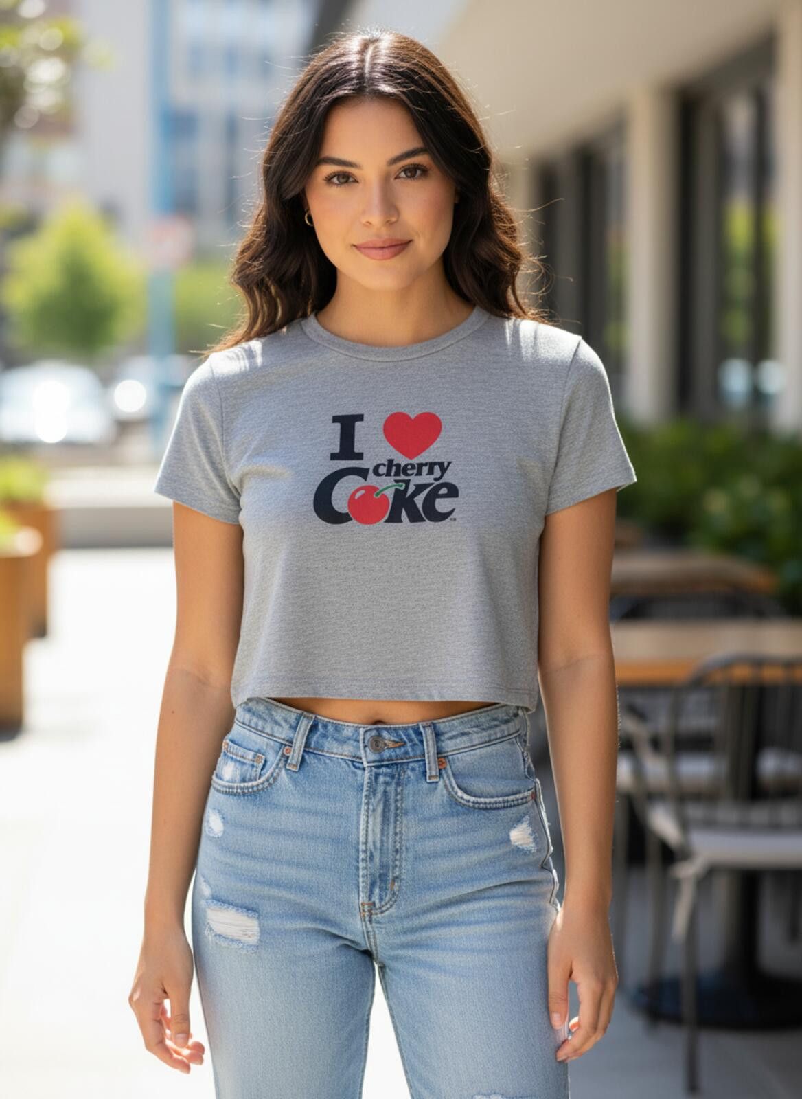Other Gray I Love Cherry Coke Graphic Crop T-Shirt XL Size ONE SIZE - 1 Thumbnail