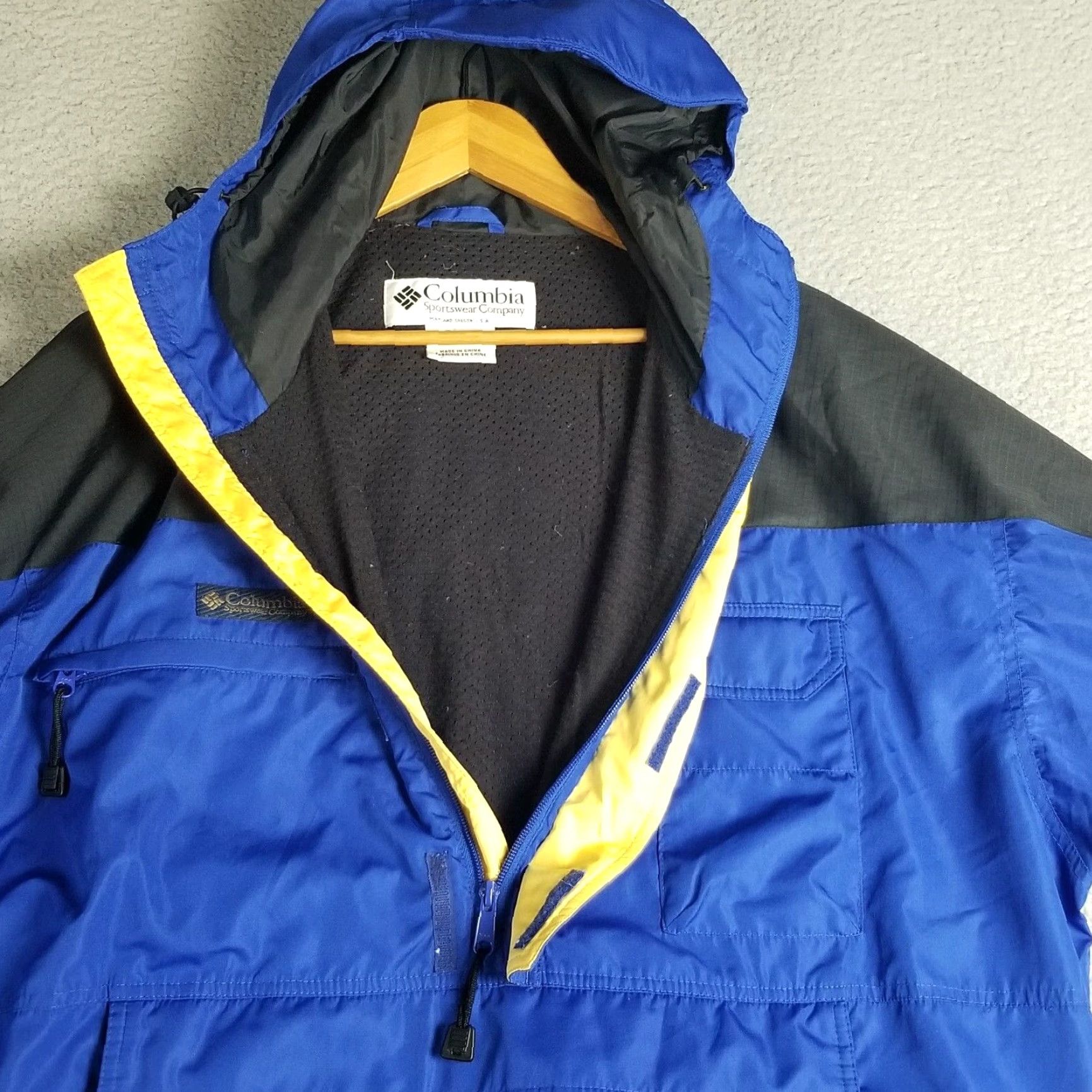 KangaROOS Columbia Anorak Jacket Men Large Blue Black Windbreaker Hooded Vintage Kangaroo Size US L / EU 52-54 / 3 - 7 Thumbnail