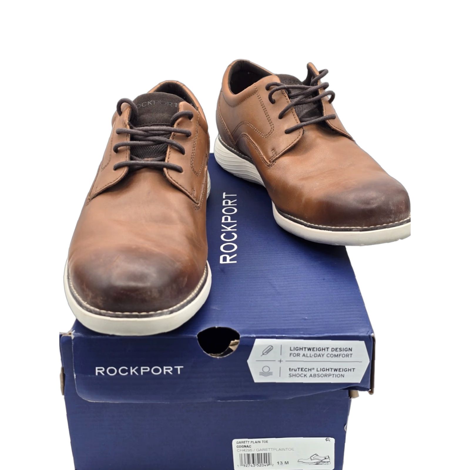 Rockport Reserve Winsford Mens 13 Tan Burnished Leather Cap Toe Oxfords NWT Men main image 3