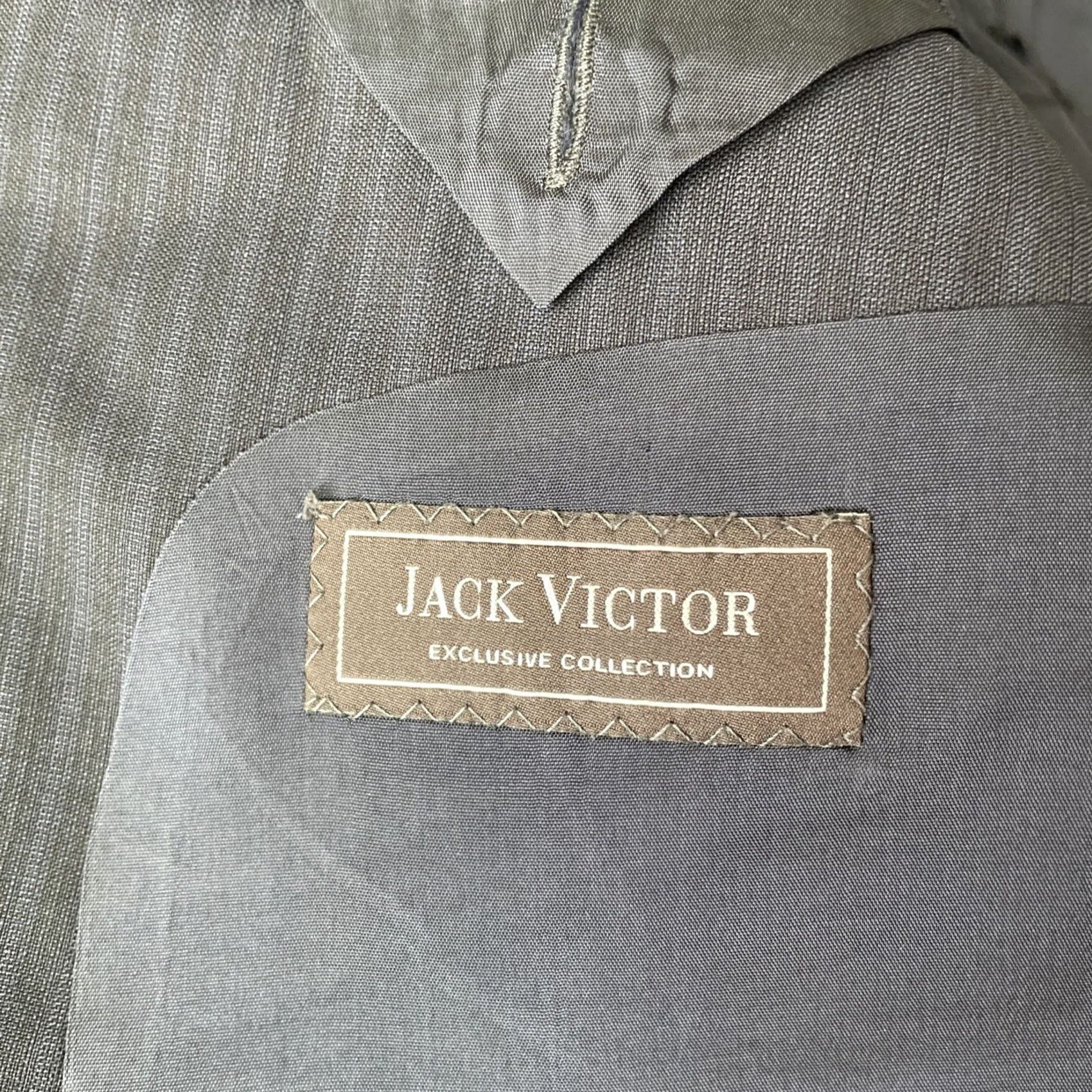 Jack Victor Jack Victor Sport Coat Blazer Mens 42R Slim Fit Pinstripe Black/Blue Size 42R - 3 Thumbnail