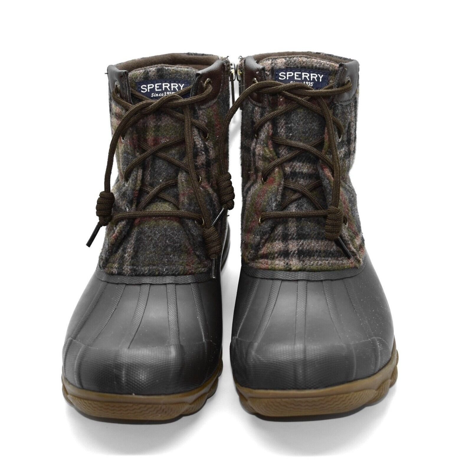 Sperry SPERRY STS83680 Plaid Brown Rubber Bottom Duck Boot Shoes 8 Size US 8 / IT 38 - 3 Thumbnail