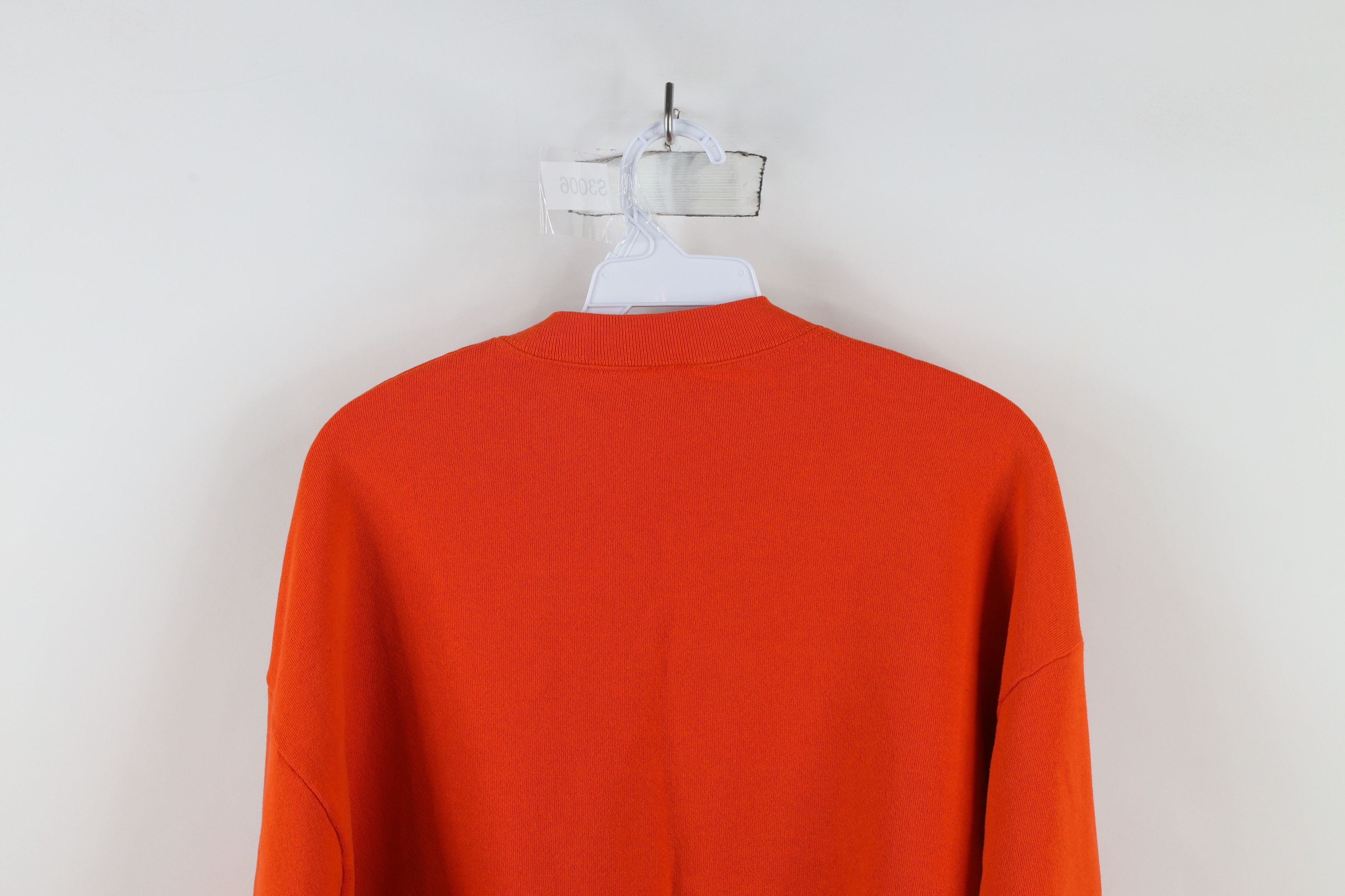 Vintage Vintage 90s Streetwear Blank Crewneck Sweatshirt Orange USA Size US XL / EU 56 / 4 - 9 Thumbnail