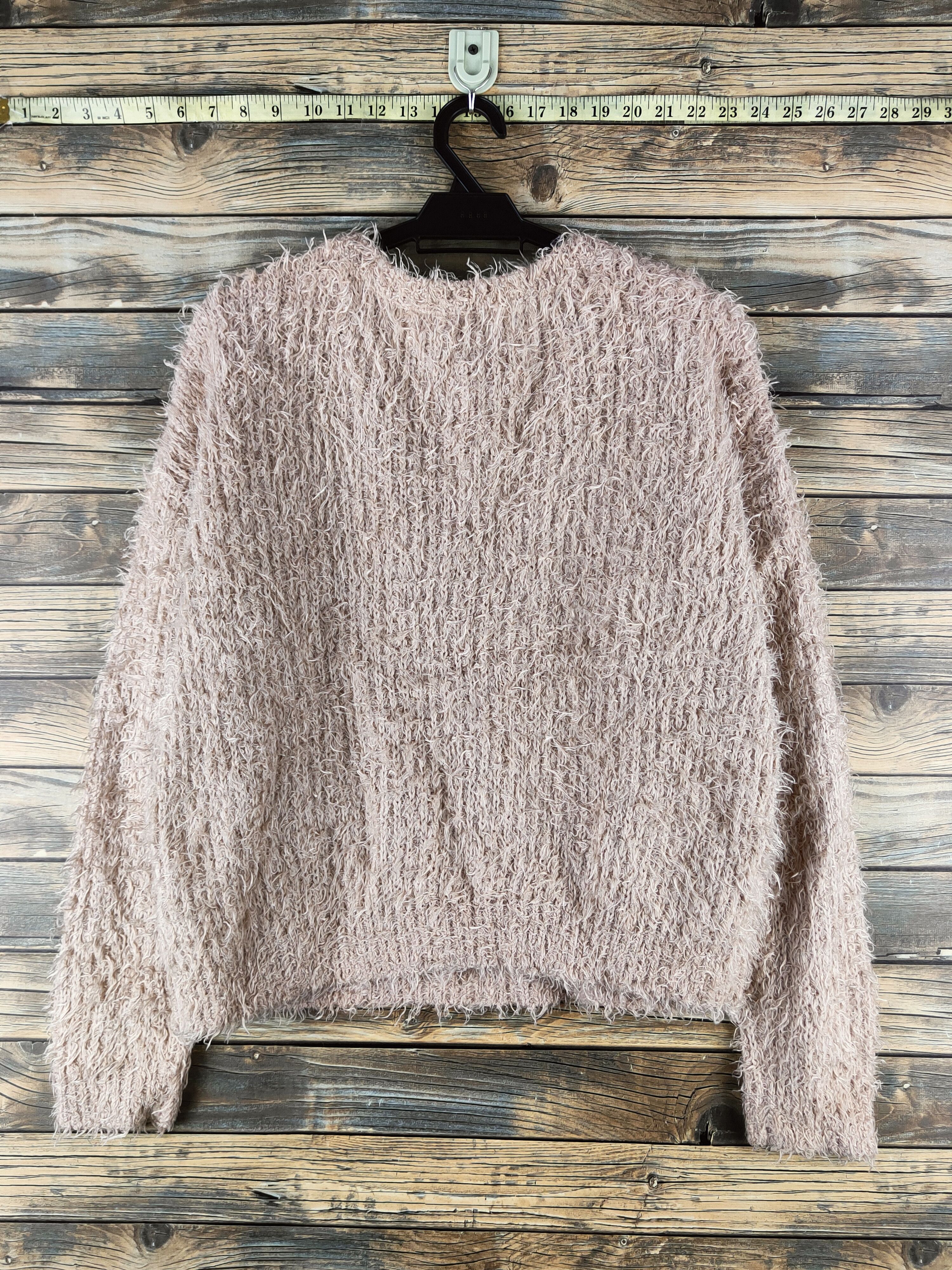 MOUSSY DL Moussy Beige Fur Mohair Knitwear #46-951 Size L / US 10 / IT 46 - 7 Thumbnail