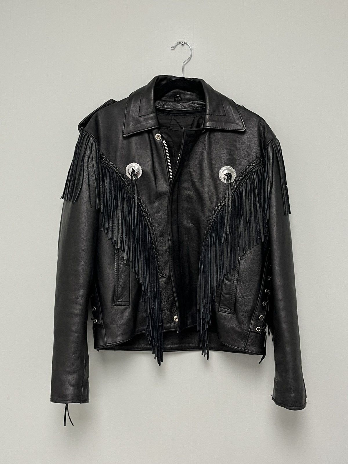 Vintage Fringed Leather Jacket. Size 42 Size L / US 10 / IT 46 - 2 Thumbnail