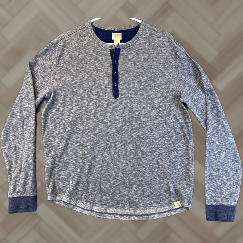 Lucky Brand VINTAGE Lucky Brand Sweater Henley Mens Large Blue Long Sleeve Military Size US L / EU 52-54 / 3 - 1 Thumbnail