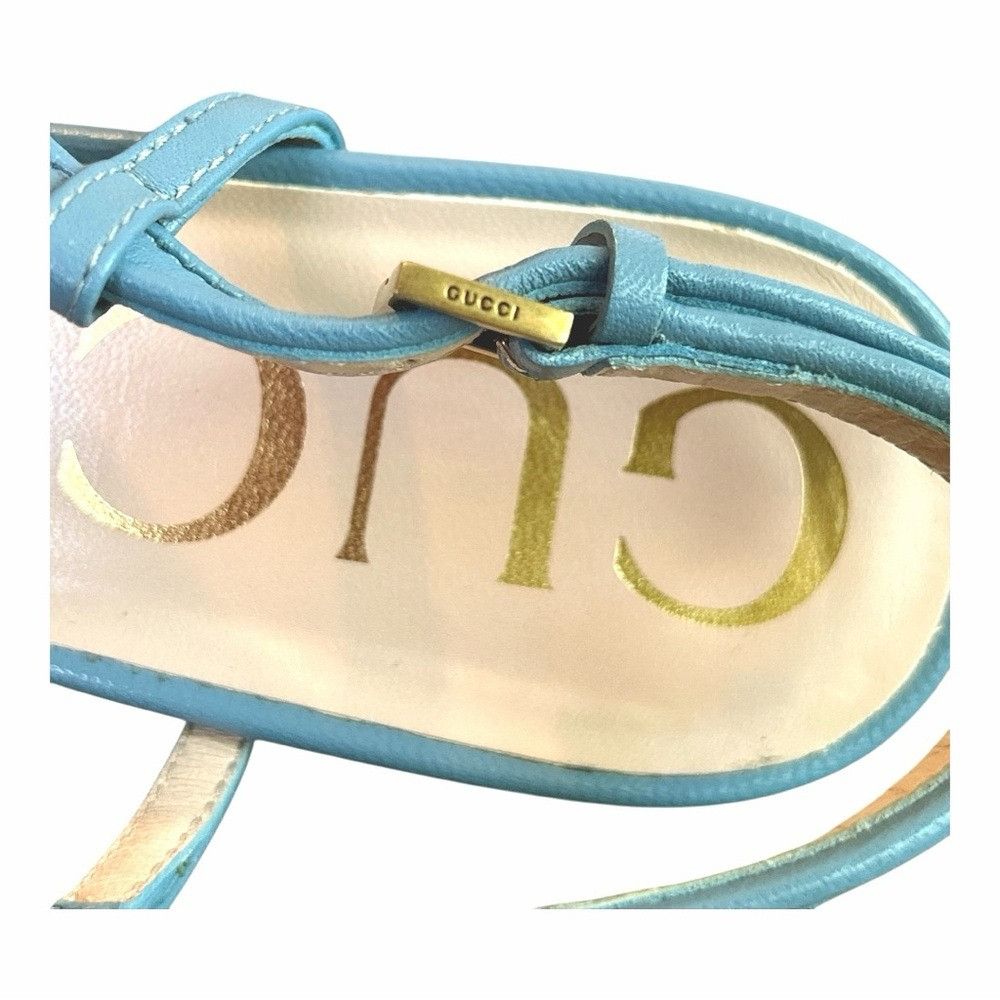 Gucci Gucci Charlotte Nappa Slingback Heels Light Blue GG Logo EU Size US 7 / IT 37 - 5 Thumbnail
