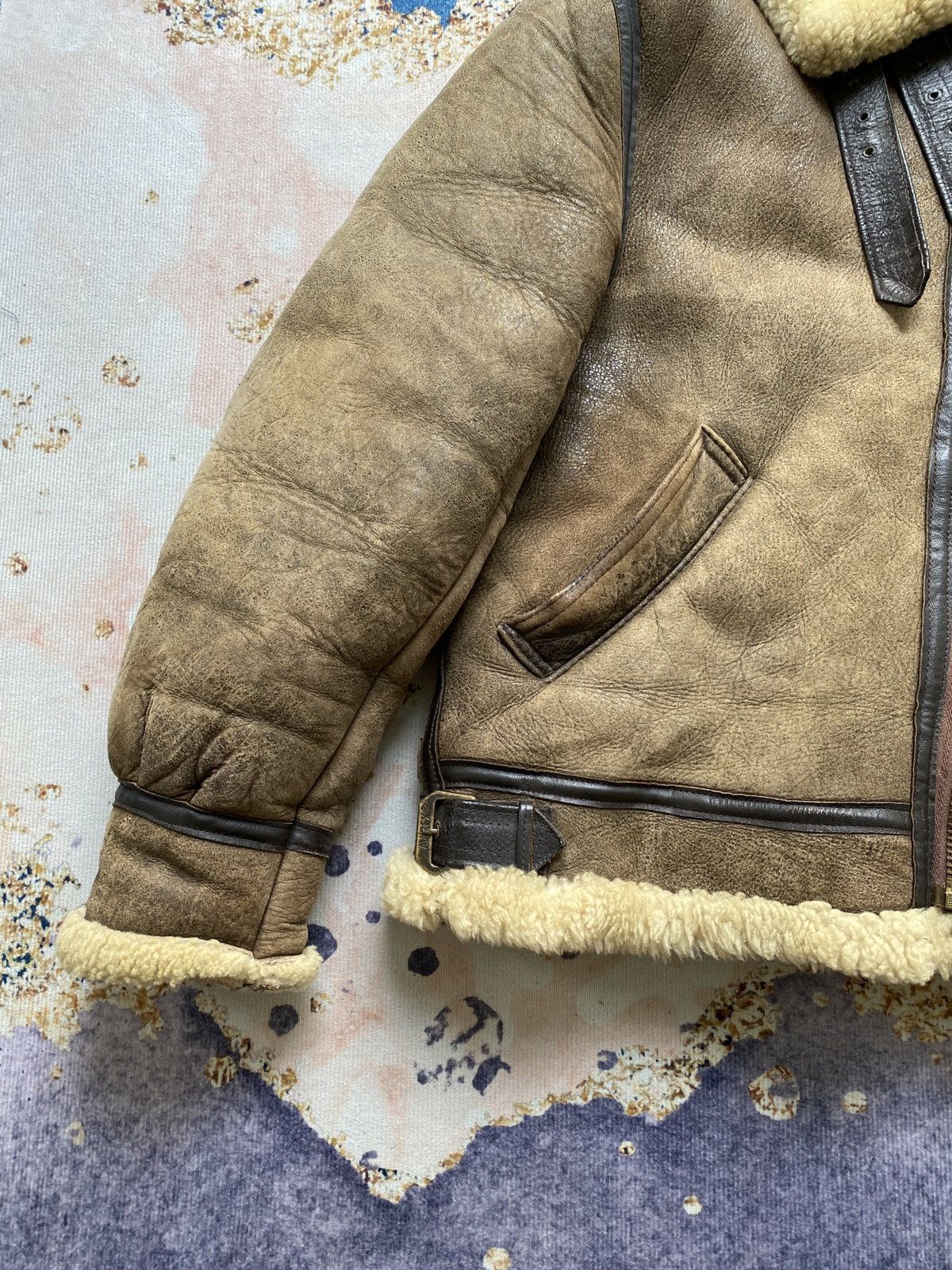 Avirex Vintage 80s Avirex B3 Sheepskin Us Army Air Force Jacket Size US L / EU 52-54 / 3 - 5 Thumbnail