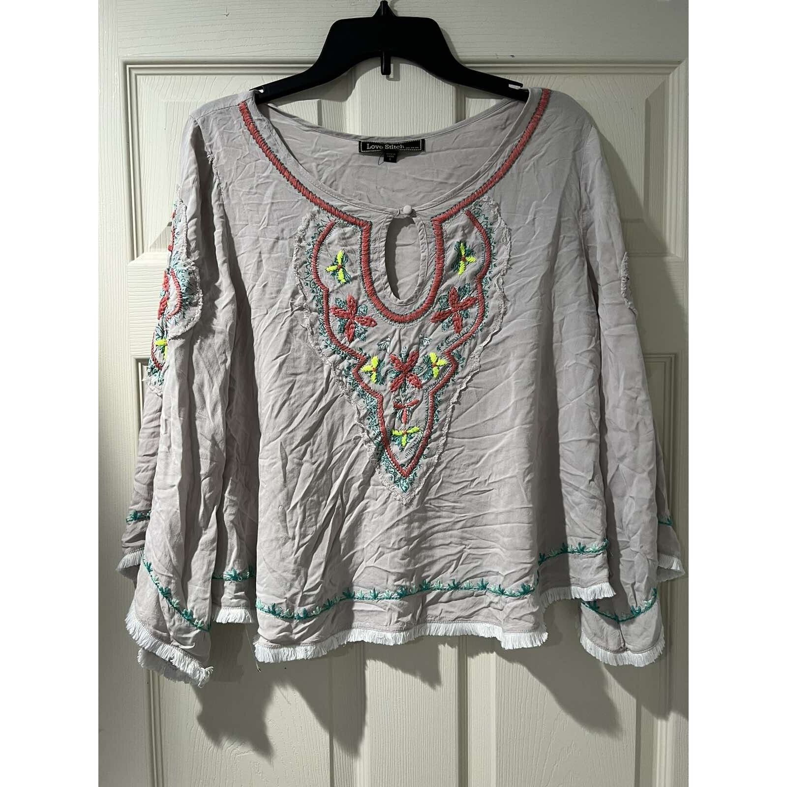& Other Stories Love Stitch Embroidered Top Size L Women Blouse A003283 Size L / US 10 / IT 46 - 2 Thumbnail