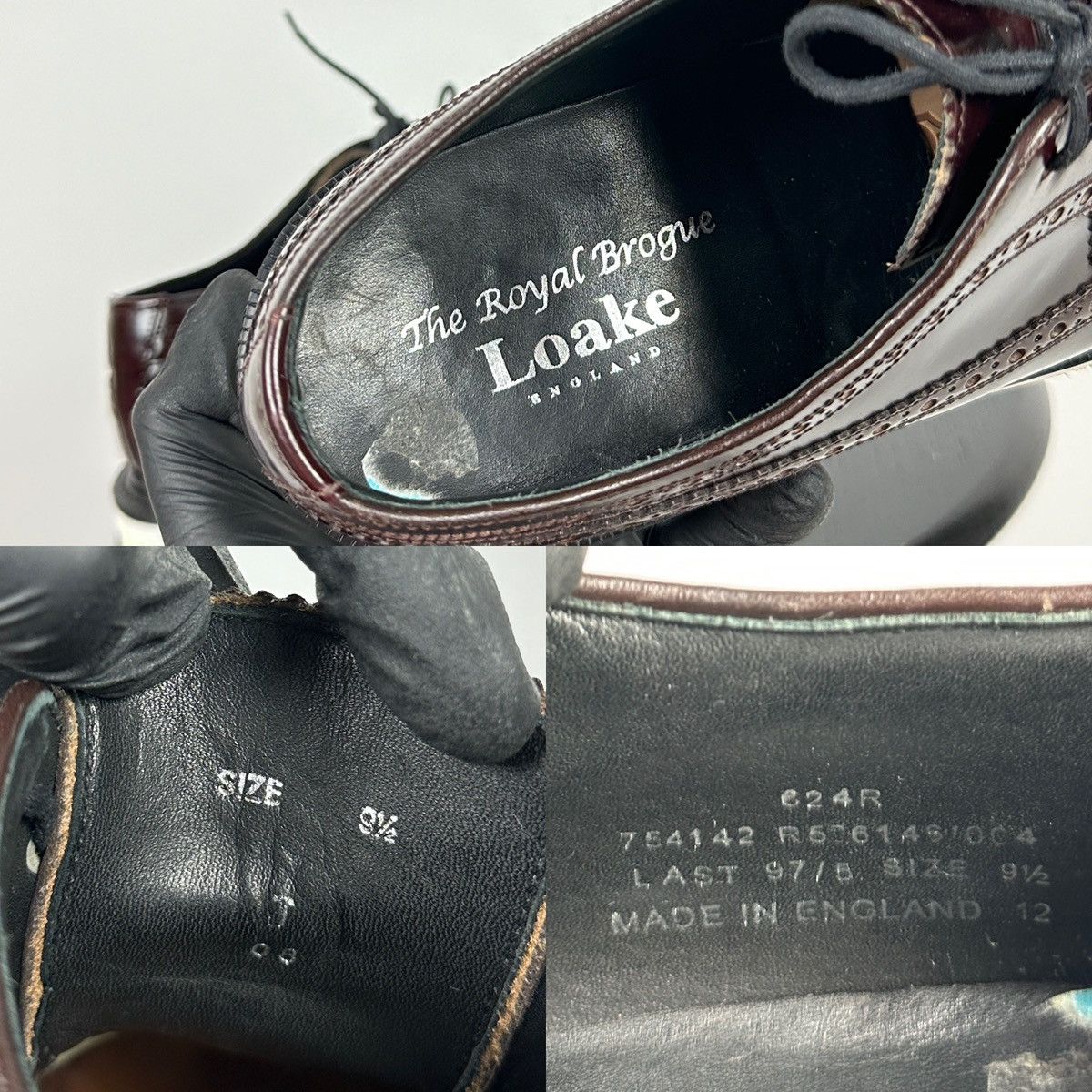 Loake Loake Navy Burgundy Patent Leather Brogue Boots Shoes Size US 10.5 / EU 43-44 - 23 Thumbnail