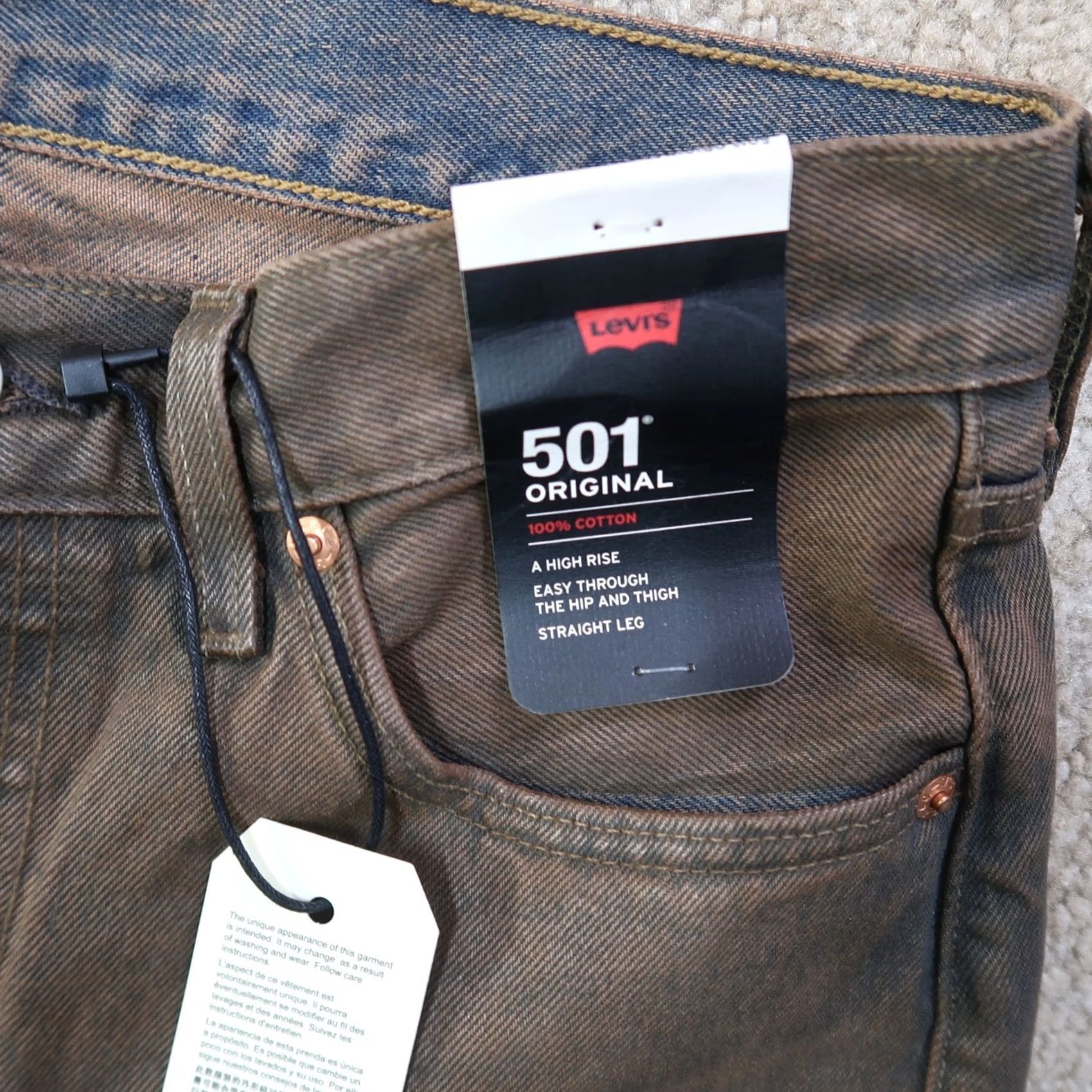 Levi's VINTAGE Levi's 501 Premium Straight Leg Jeans Women 28x30 Brown Denim NEW Size 28" / US 6 / IT 42 - 3 Thumbnail