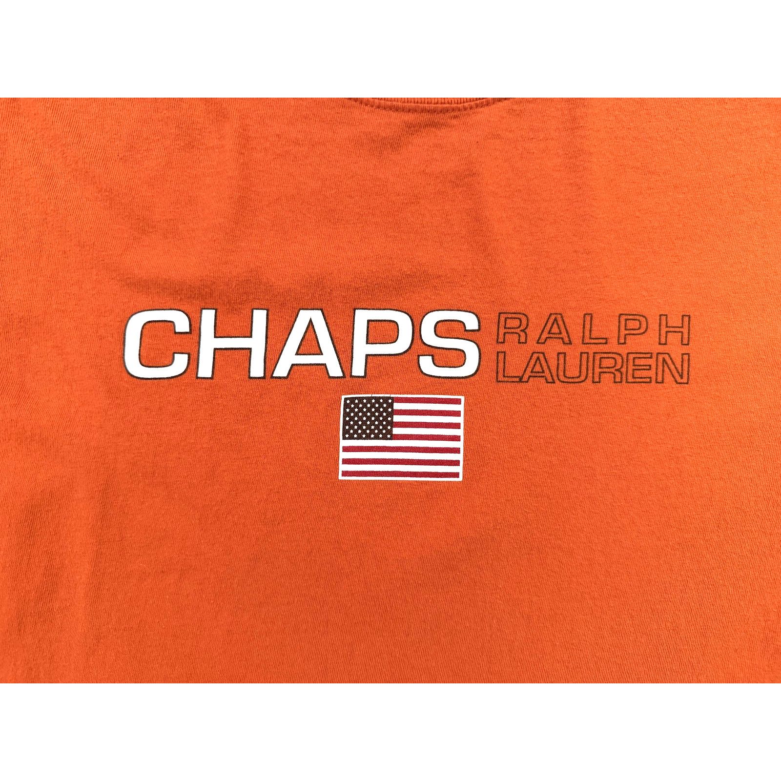 Chaps Chaps Ralph Lauren TShirt Mens LG Orange USA Flag VTG Y2K Size US L / EU 52-54 / 3 - 2 Thumbnail