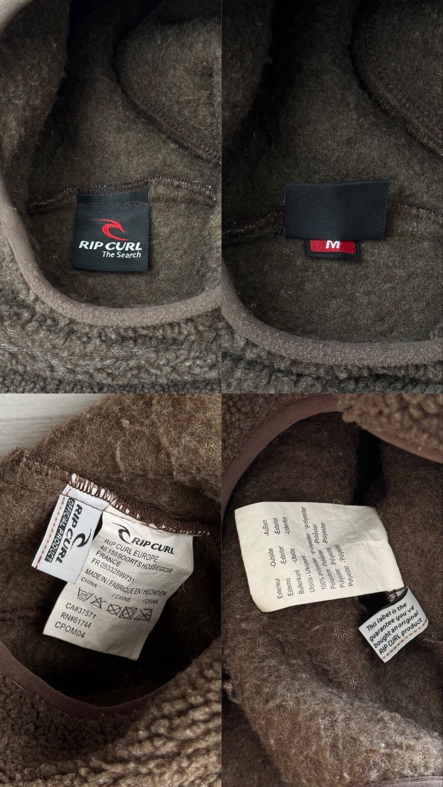 Rip Curl Vintage Rip Curl Deep Pile Fleece Balaclava Hood Size US M / EU 48-50 / 2 - 18 Thumbnail