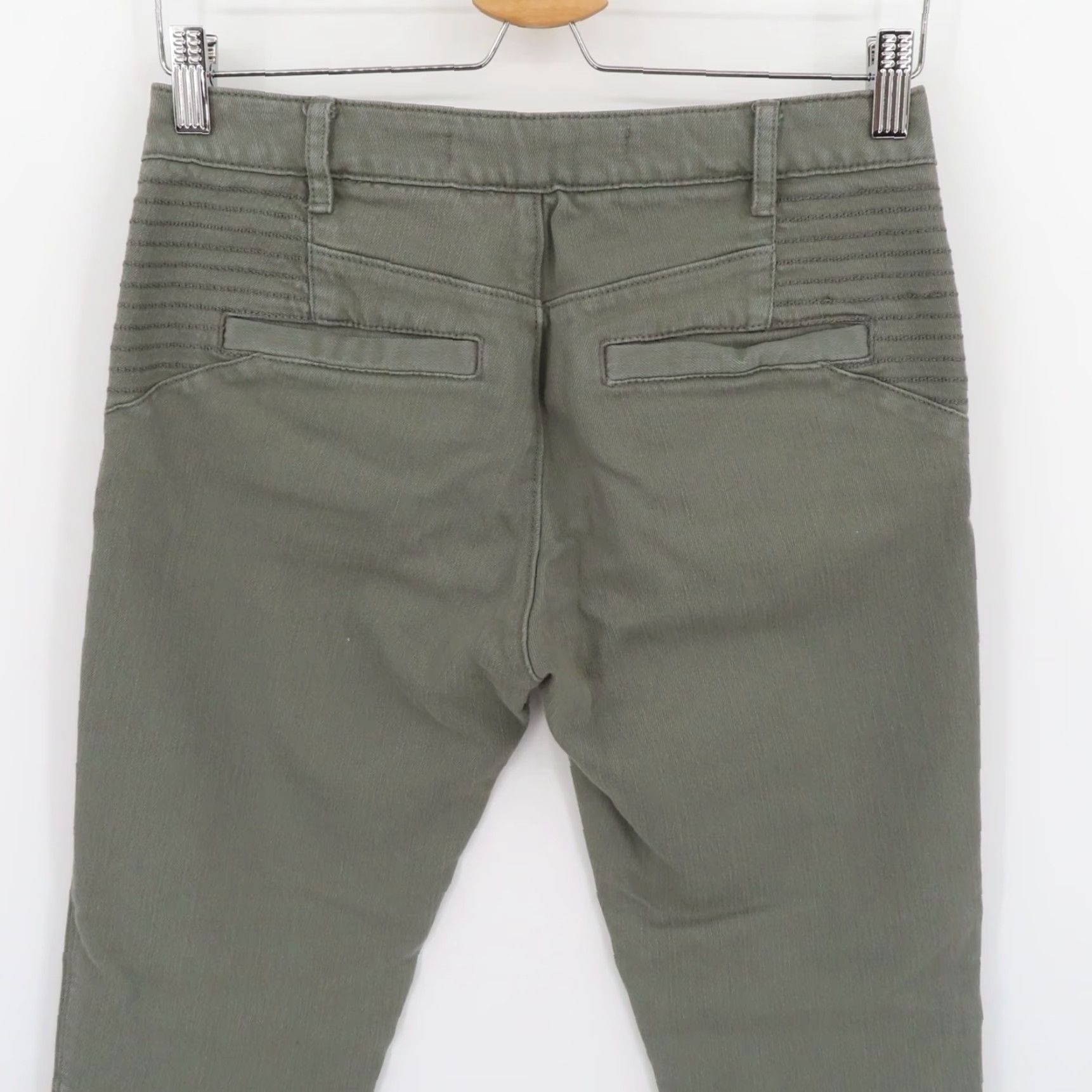 Vintage Daughters of the Liberation Womens Jeans 27 Moto Skinny Straight Green Pants recyc Green Denim 5-Pocket Regular Vintage No Binding Size 27" / US 4 / IT 40 - 5 Thumbnail