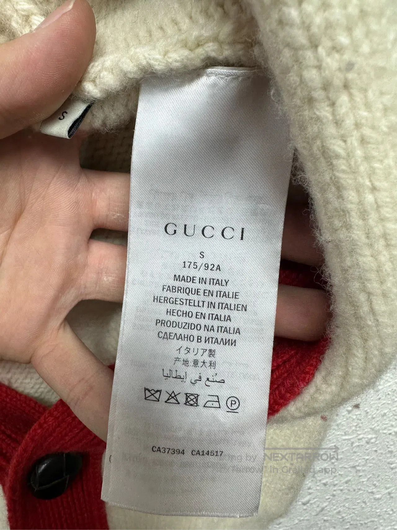 Gucci Guicci White letter pattern embroidered wool cardigan Size S / US 4 / IT 40 - 5 Thumbnail