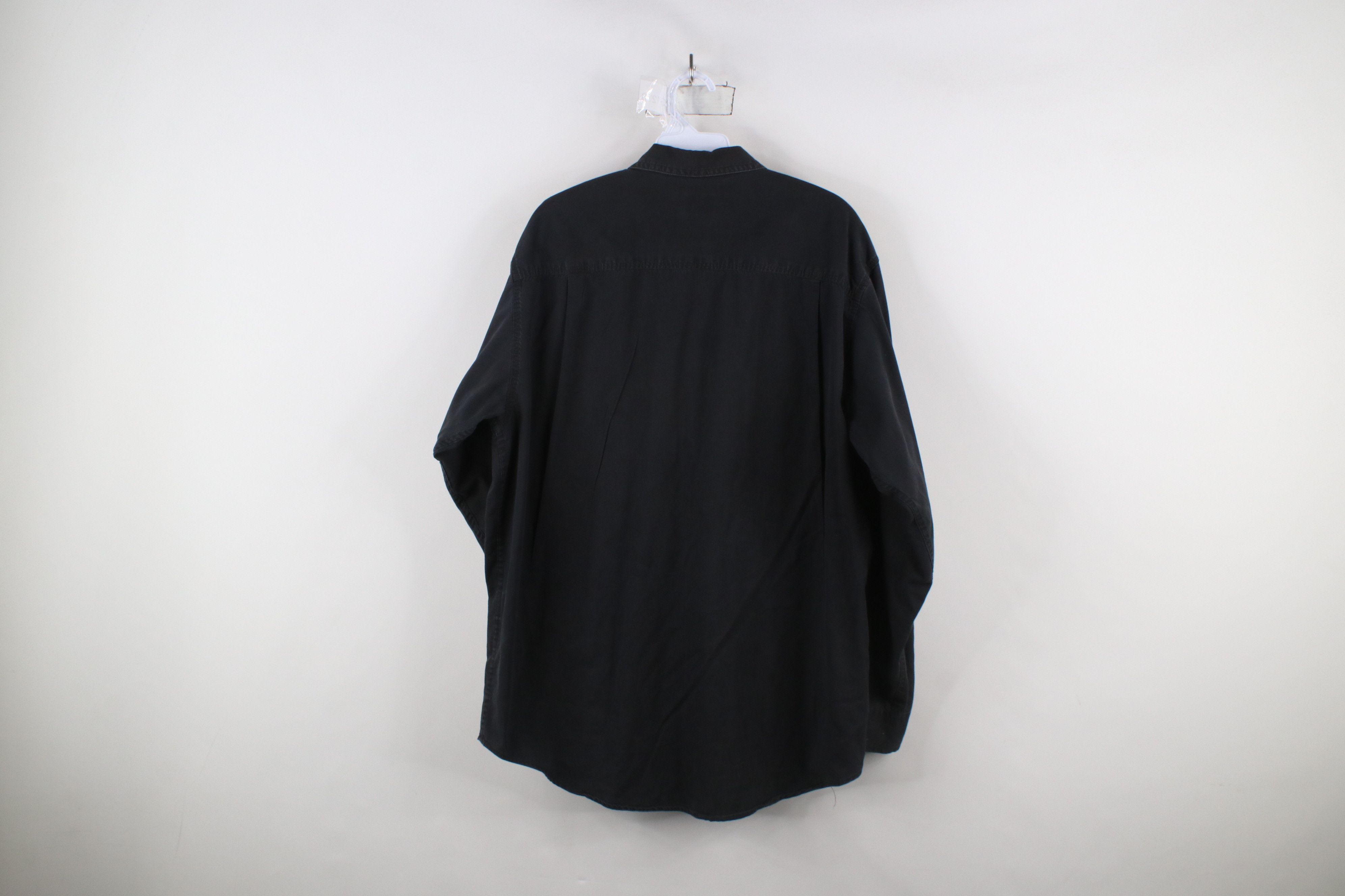 Calvin Klein × Vintage Vintage 90s Calvin Klein Spell Baggy Fit Button Shirt Black Size US M / EU 48-50 / 2 - 11 Thumbnail