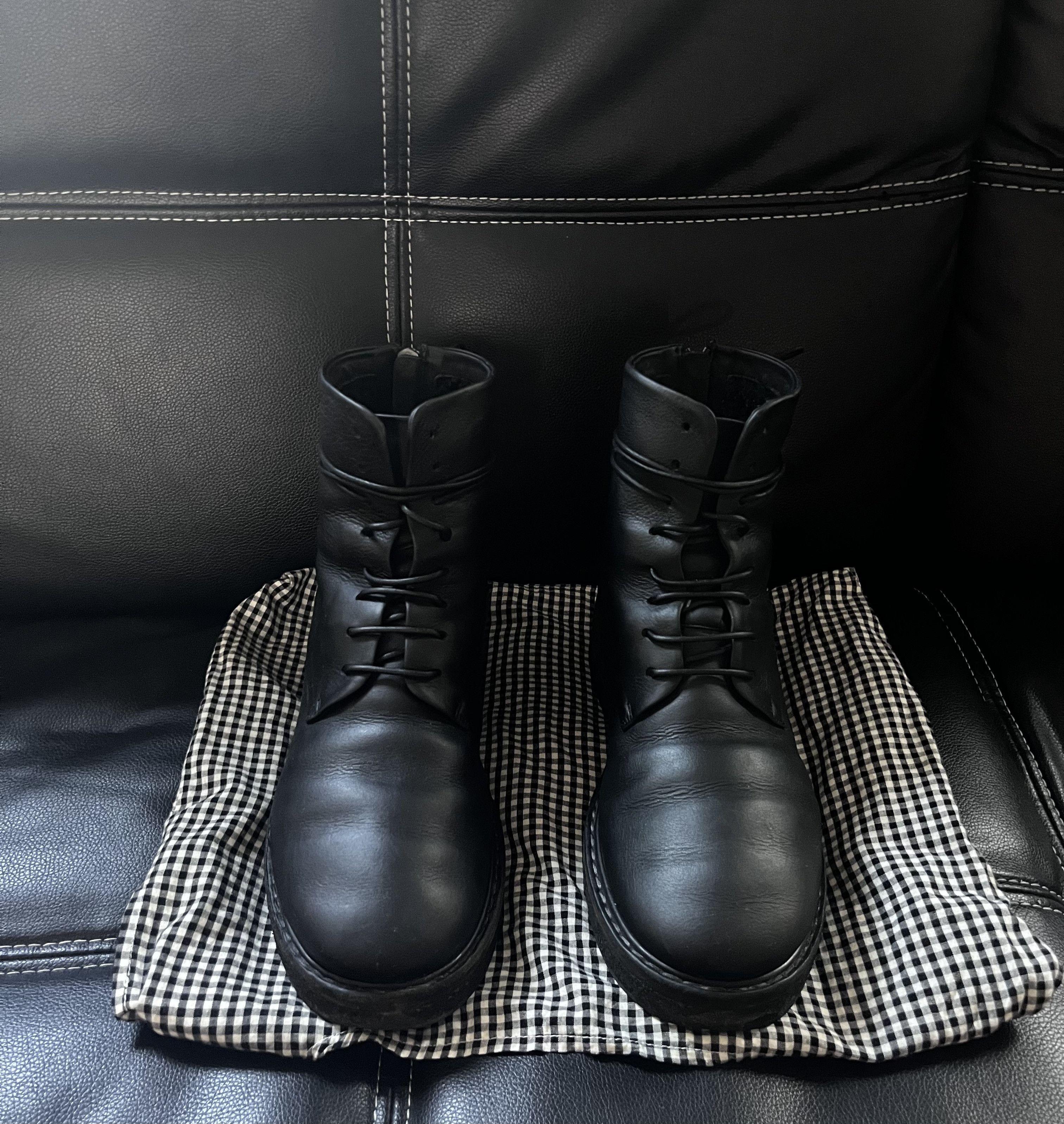 Marsell Marsèll Parrucca Shearling-Lined Combat Boots Black Leather Size US 7 / EU 40 - 2 Thumbnail