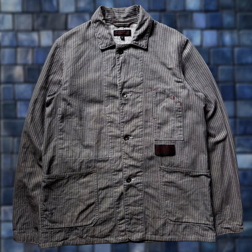 Engineered Garments ENGINEERED GARMENTS HICKORY STRIPE COVERALL JACKET MEN S MULTICOLOR SIZE S USED Size US 29 - 1 Thumbnail