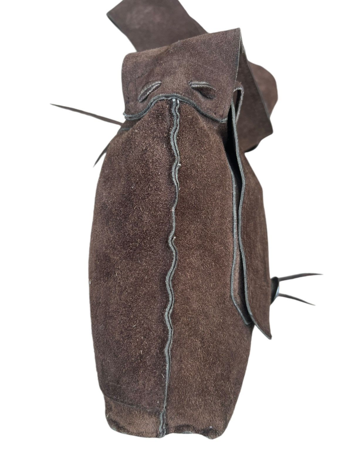 Japanese Brand Vintage Unknown Japan Brand Brown Suede Leather Bag Size ONE SIZE - 18 Thumbnail