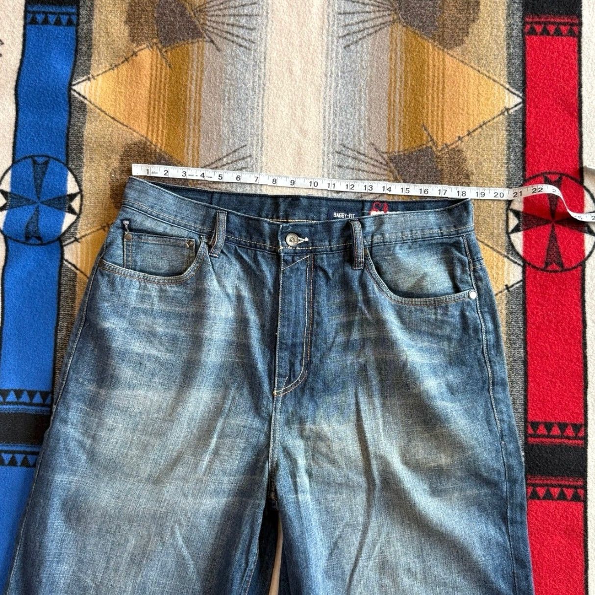 Ecko Unltd. VINTAGE Y2K Ecko UNLTD Baggy Fit Denim Jorts Shorts 36 14” Inseam Men Brown? Blue? Size US 36 / EU 52 - 6 Thumbnail