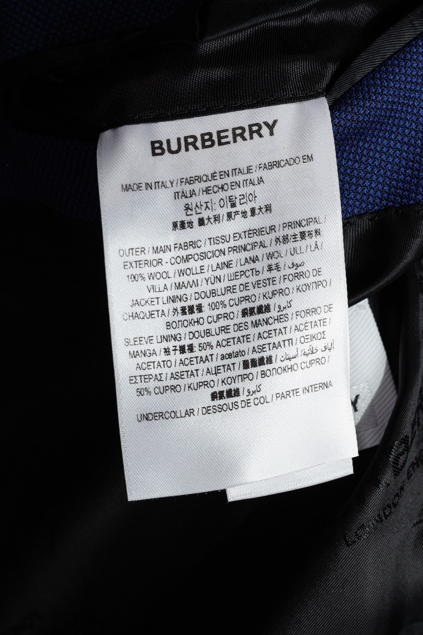 Burberry Burberry Blue Classic Fit Birdseye Wool Tailored Jacket Size 54R - 9 Thumbnail