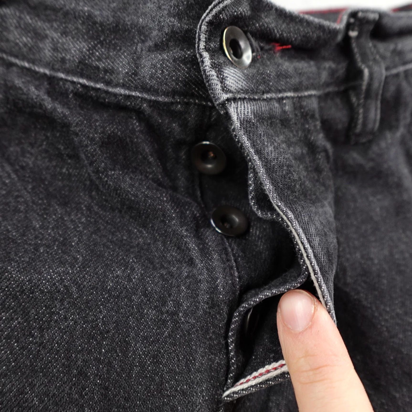 Raleigh Denim Raleigh Denim Jeans Mens 29 Black Selvedge Button Fly Jones Cropped Distressed Size US 29 - 6 Thumbnail
