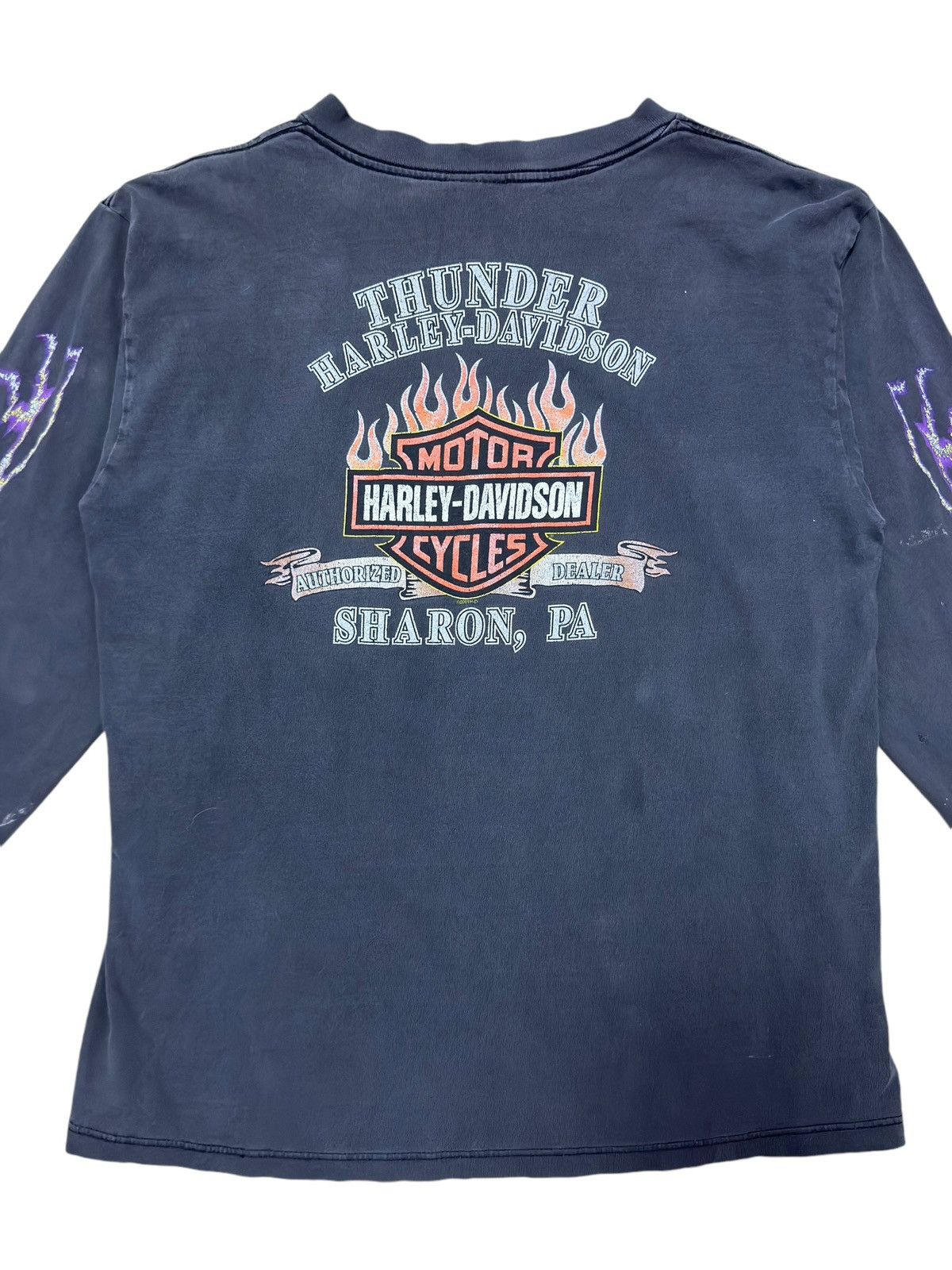 Harley Davidson Harley Davidson Faded Vintage Thunder Eagle Long Sleeve Tee Size US L / EU 52-54 / 3 - 6 Thumbnail