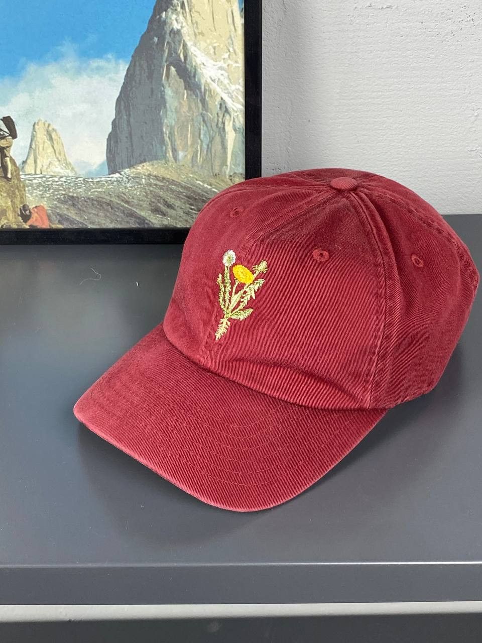 Han Kjobenhavn Han Kjobenhavn Burgundy Embroidered Flowers Trucker Hat Size ONE SIZE - 1 Thumbnail