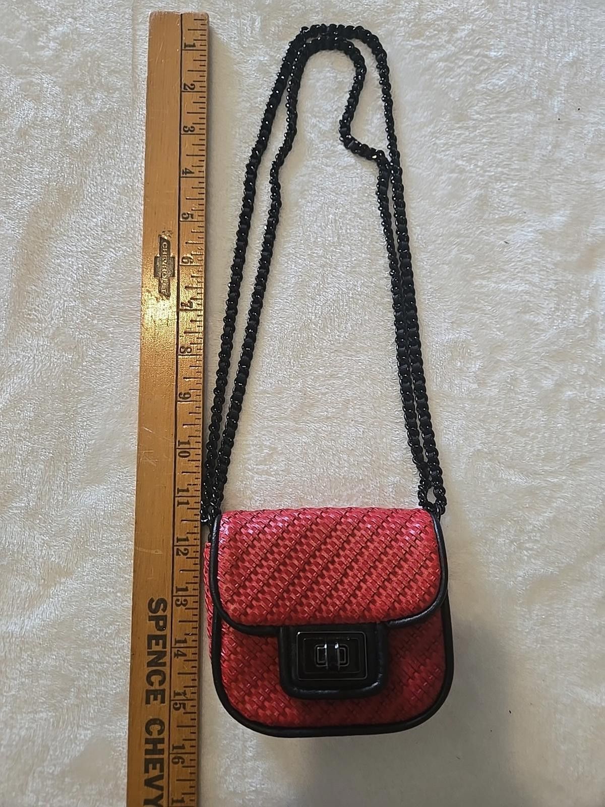 Karl Lagerfeld KARL LAGERFELD PARIS Agyness Two-Tone Mini Bag Red & Black Size ONE SIZE - 7 Thumbnail