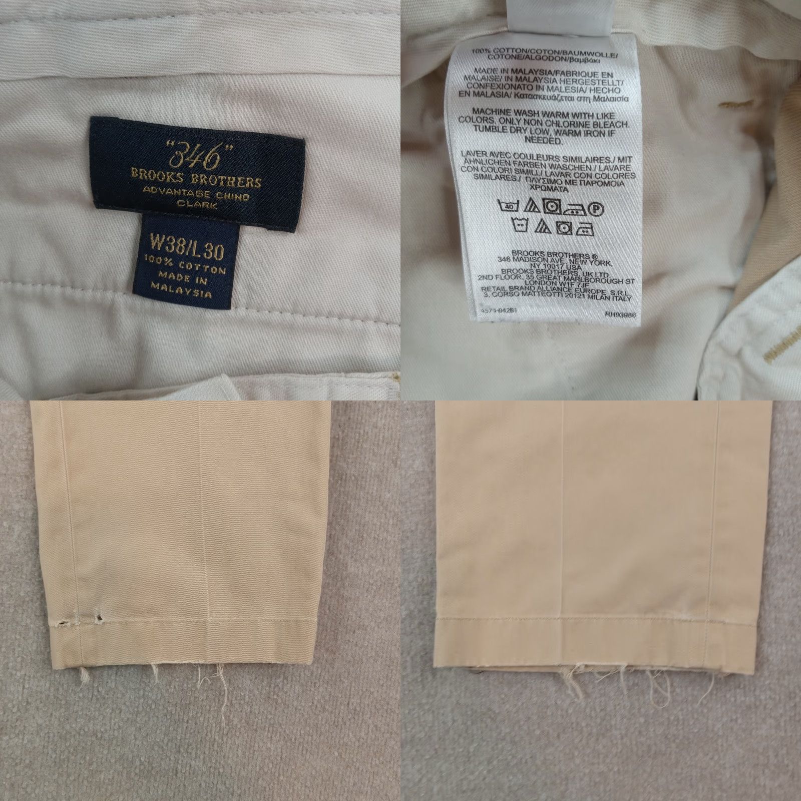 Brooks Brothers Brooks Brothers Mens Chino Pants Beige Flat Front Straight Leg 38x30 Size US 36 / EU 52 - 8 Thumbnail