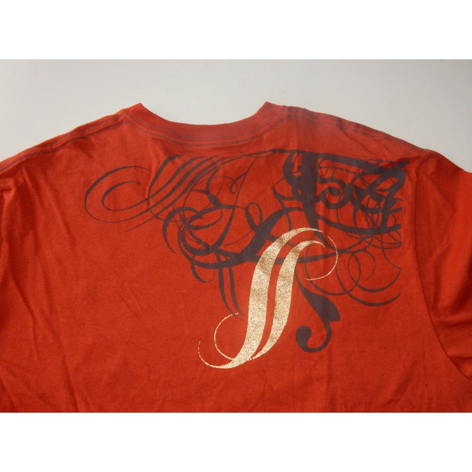 DKNY VINTAGE DKNY Men's T-Shirt XL Short Sleeve Cotton Orange 90s Casual Mens Size US XL / EU 56 / 4 - 3 Thumbnail
