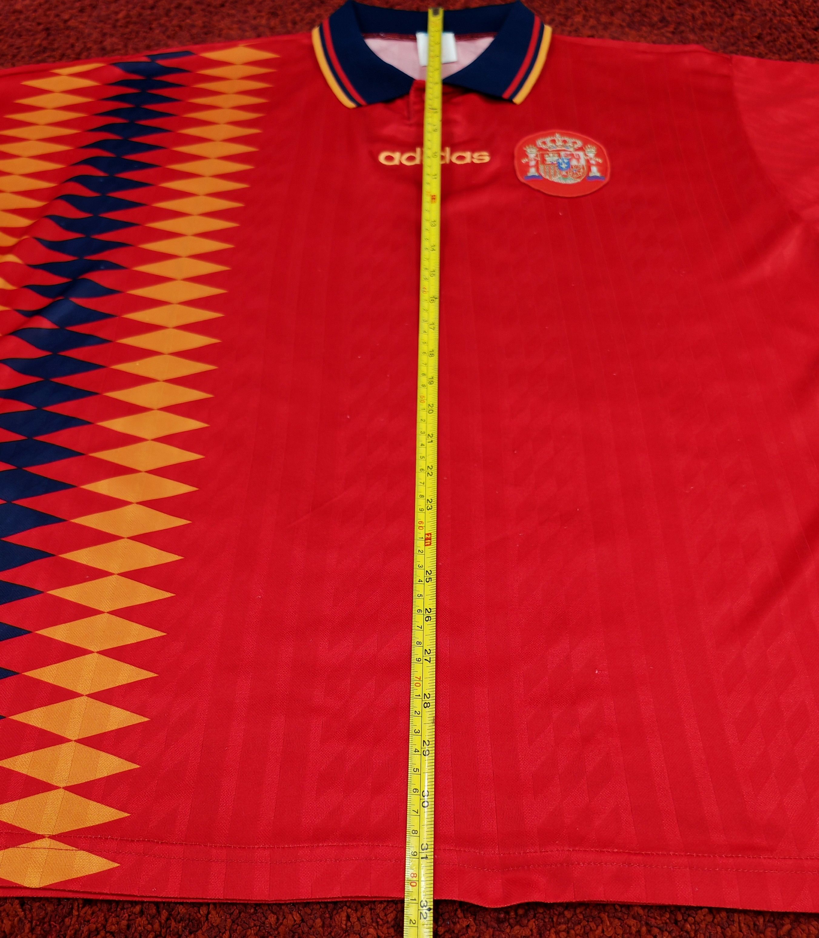 Adidas × Vintage SPAIN HOME JERSEY FOOTBALL SHIRT 1994 Size US L / EU 52-54 / 3 - 9 Thumbnail