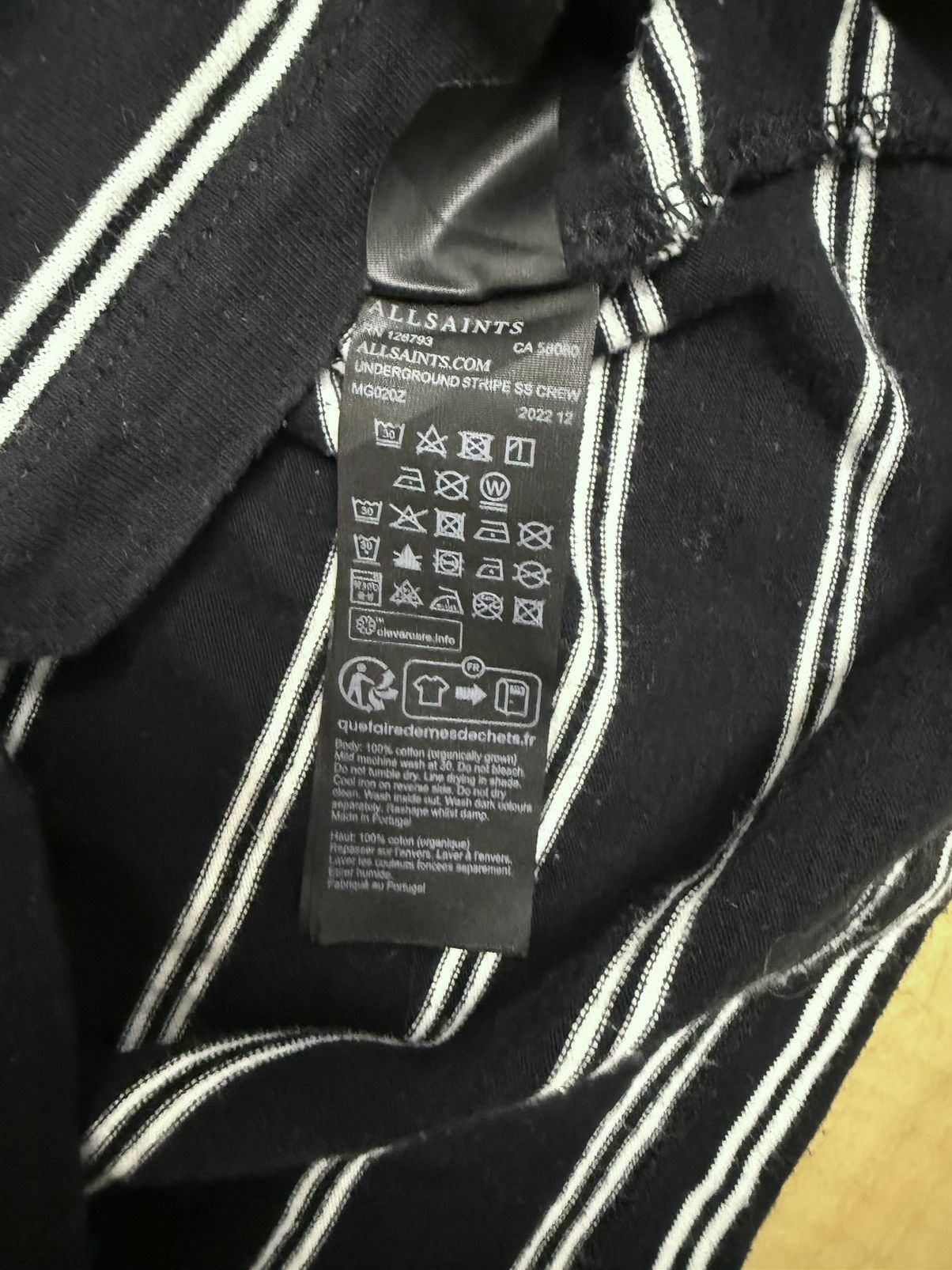 Allsaints Allsaints Underground Logo Striped T-Shirt Size US S / EU 44-46 / 1 - 7 Thumbnail