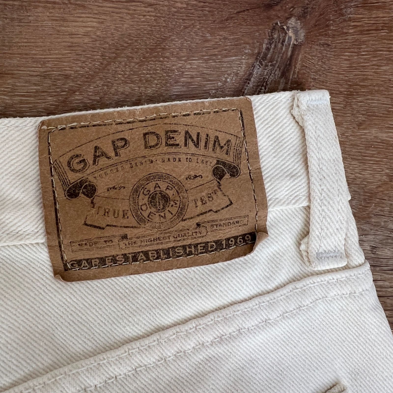 Gap × Vintage Vintage GAP Ivory Cotton Denim Jeans High Waisted Loose Fit Size 30" / US 8 / IT 44 - 3 Thumbnail