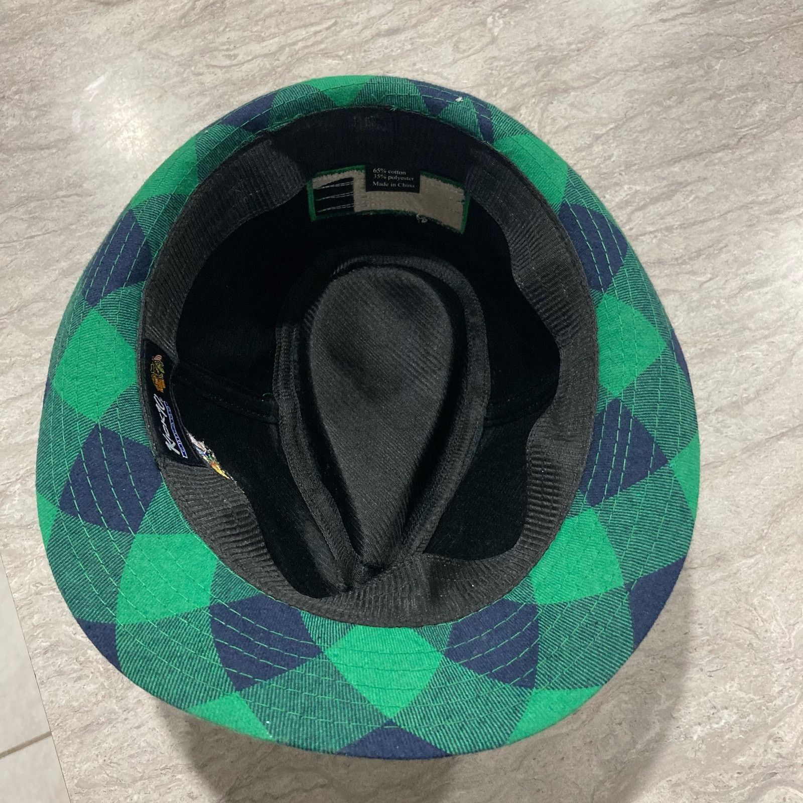 NHL Chicago Blackhawks St. Patrick's Day Green Plaid Fedora Hat Size ONE SIZE - 3 Thumbnail