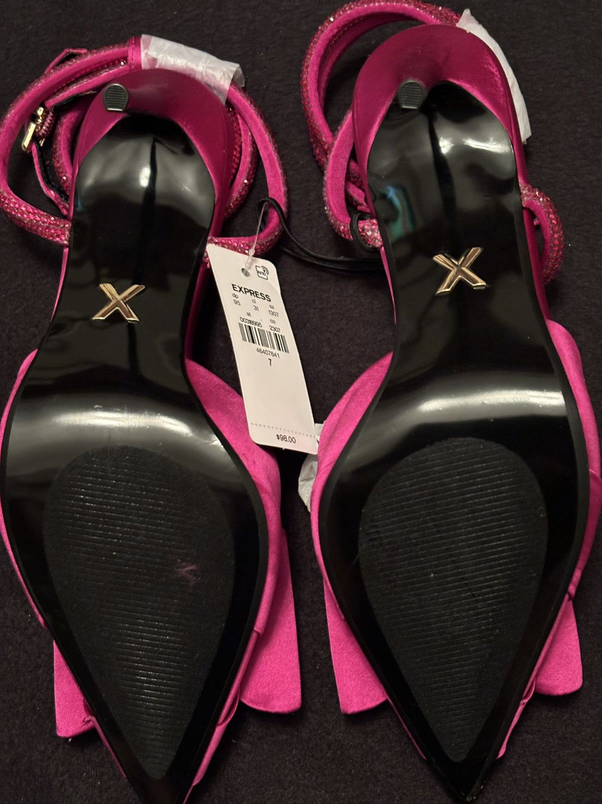 Express Rhinestone Bow Embellished Strap Pumps-EXPRESS BRAND- Size US 7 / IT 37 - 2 Thumbnail
