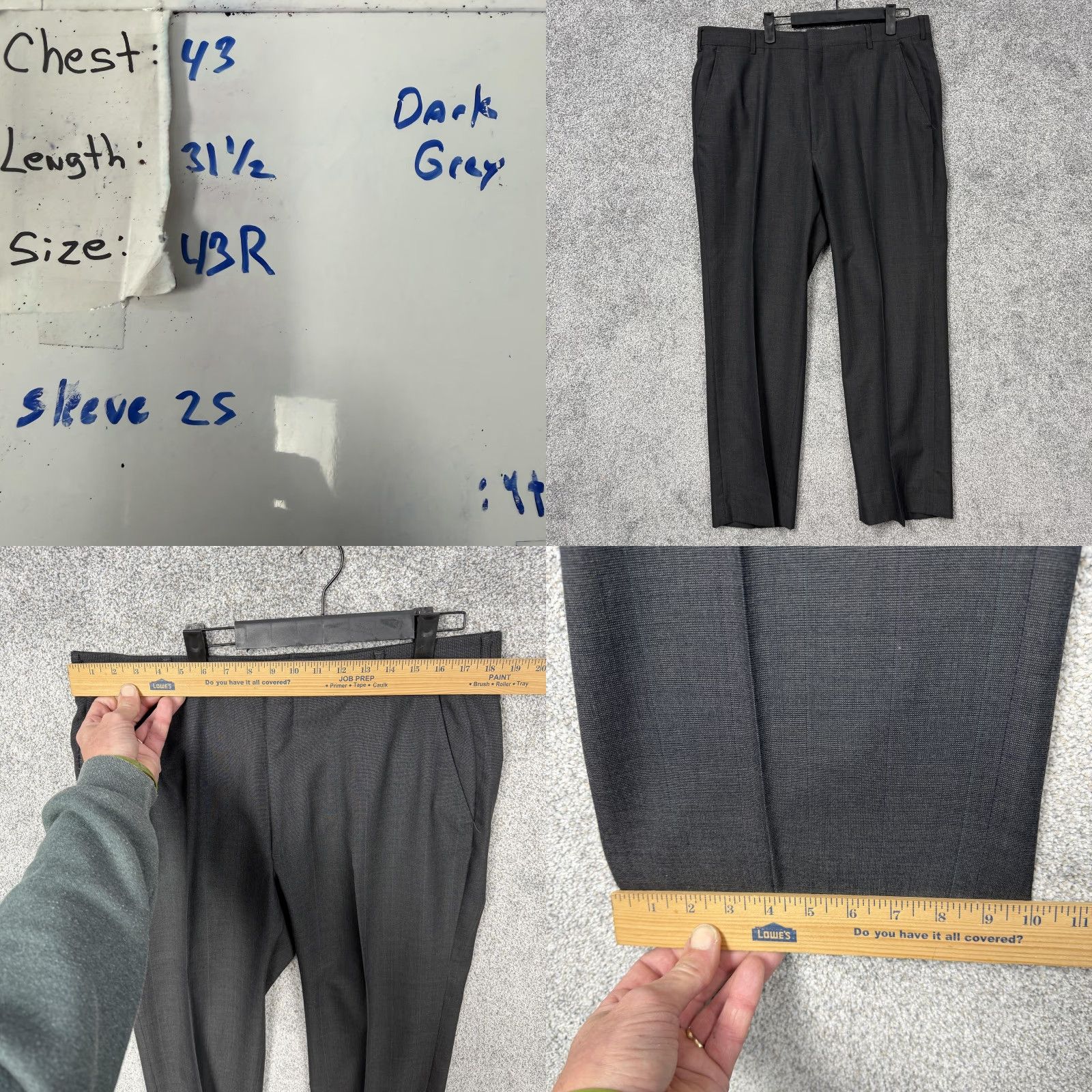 Vintage VINTAGE South Oak 2 Piece Suit Men's 43R Regular Dark Gray 37x29 Business Formal Notch Lapel 2 Button Vintage 80s-90s Size 46R - 9 Thumbnail