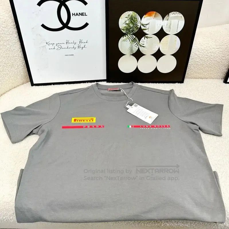 Prada Prada Men's Grey Cotton T-Shirt. Size US L / EU 52-54 / 3 - 1 Thumbnail