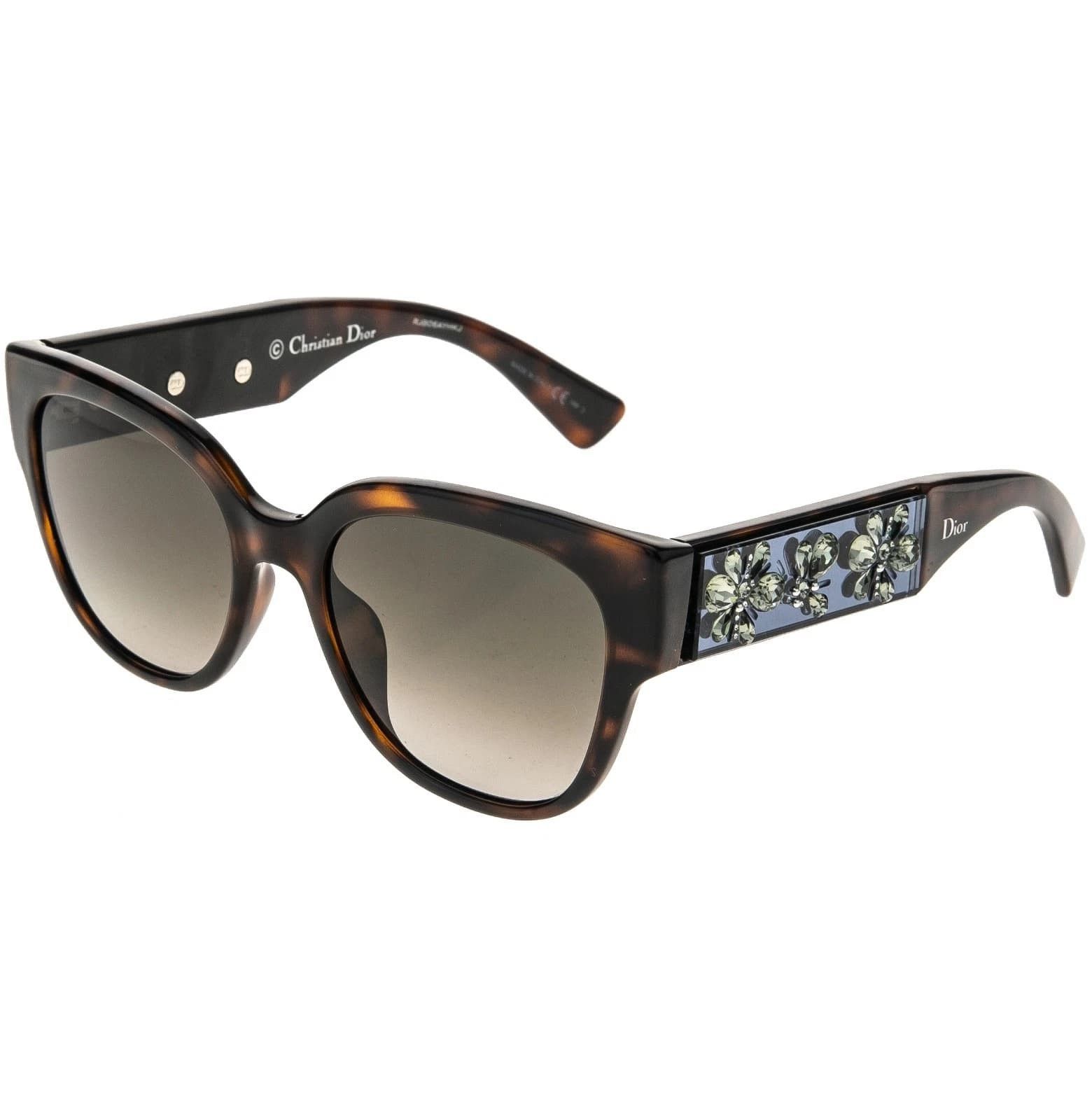 Christian Dior Monsieur CHRISTIAN DIOR MERCURIAL Brown Havana Crystal Sunglasses Size ONE SIZE - 8 Thumbnail